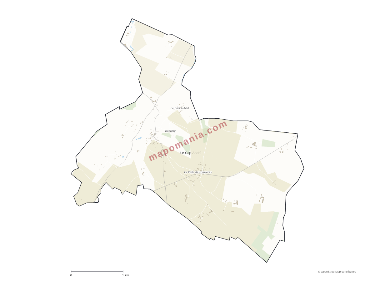 Carte de Le Sap-André à personnaliser