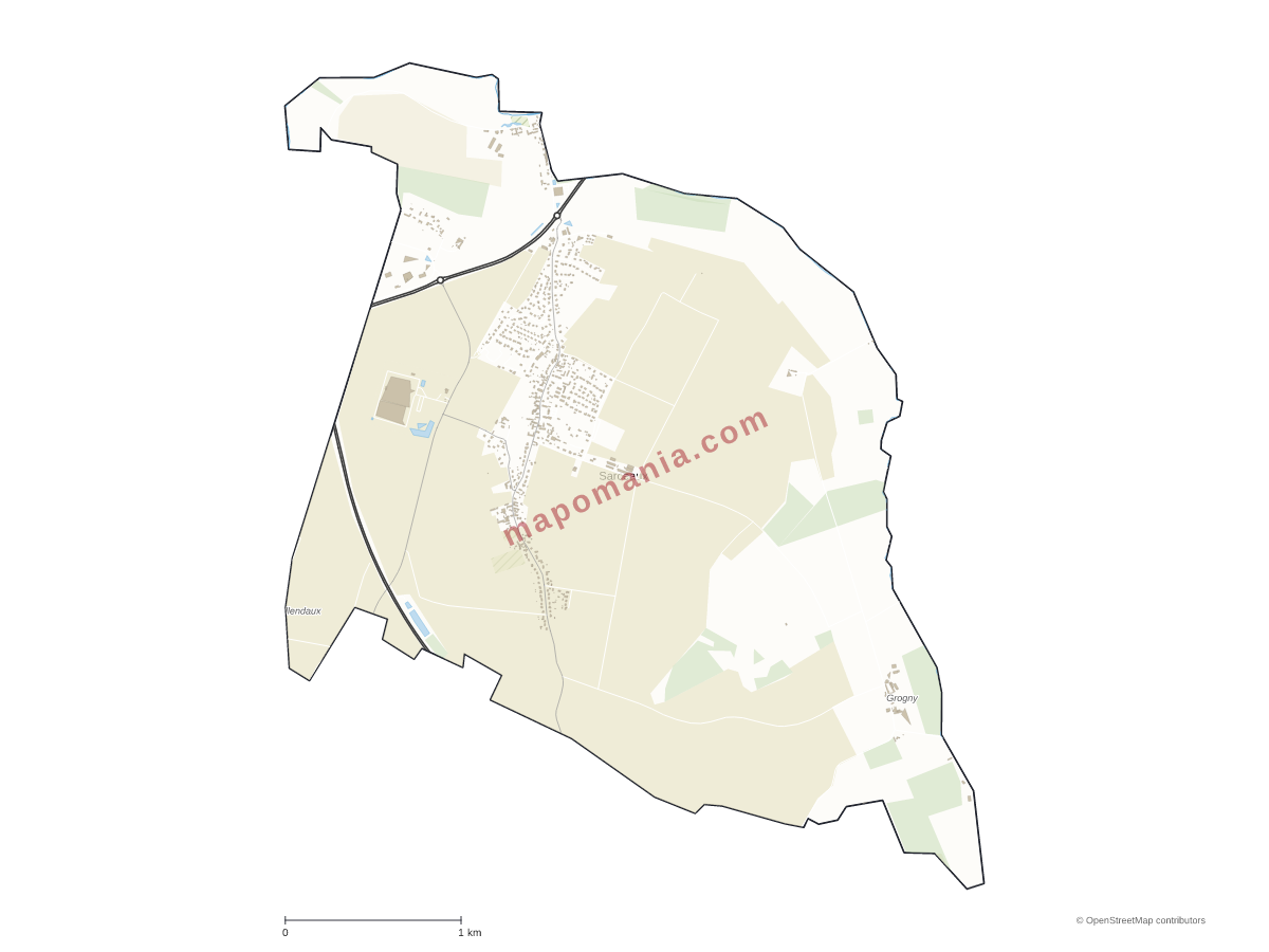 Carte de Sarceaux à personnaliser