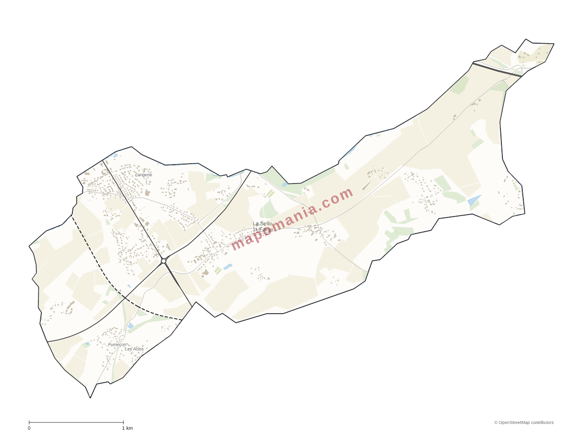 Carte de La Selle-la-Forge à personnaliser