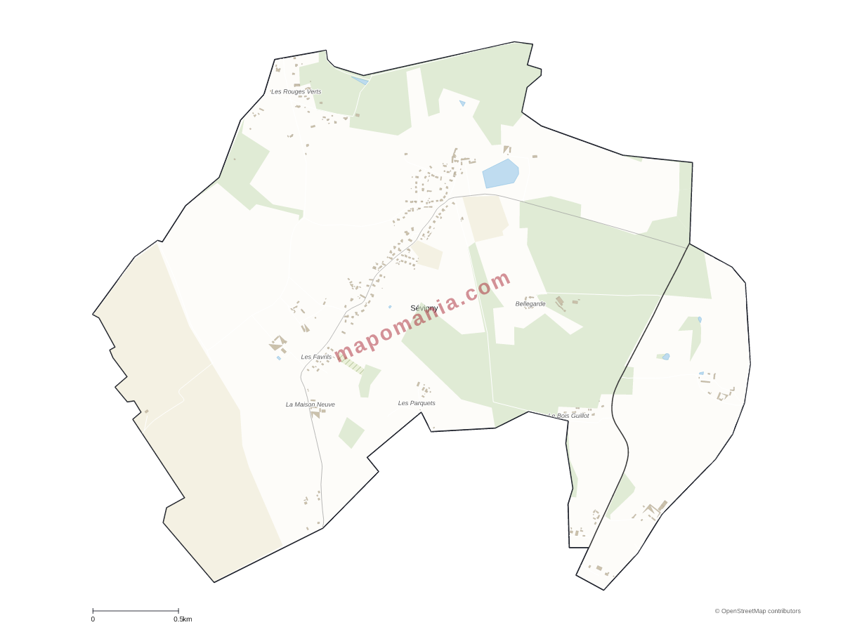 Carte de Sévigny à personnaliser