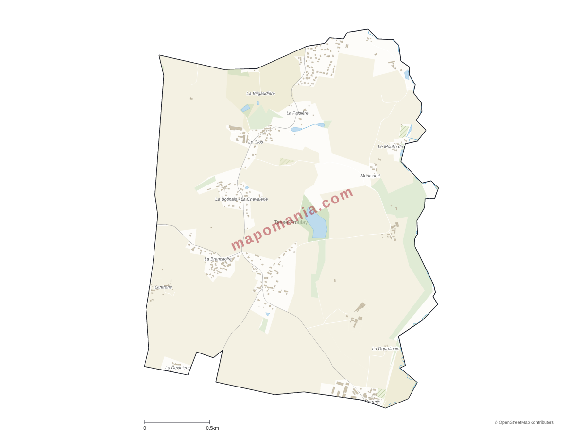 Carte de Tessé-Froulay à personnaliser