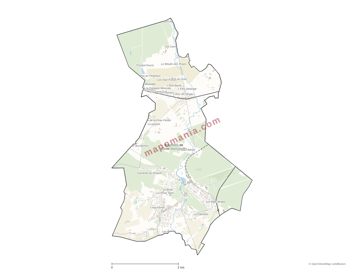 Carte de Bagnoles de l'Orne Normandie à personnaliser