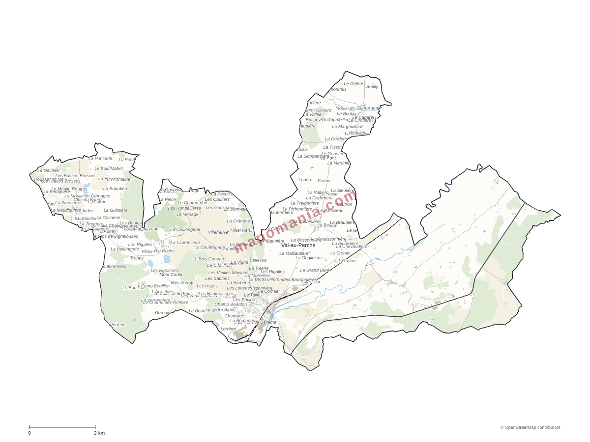 Carte de Val-au-Perche à personnaliser