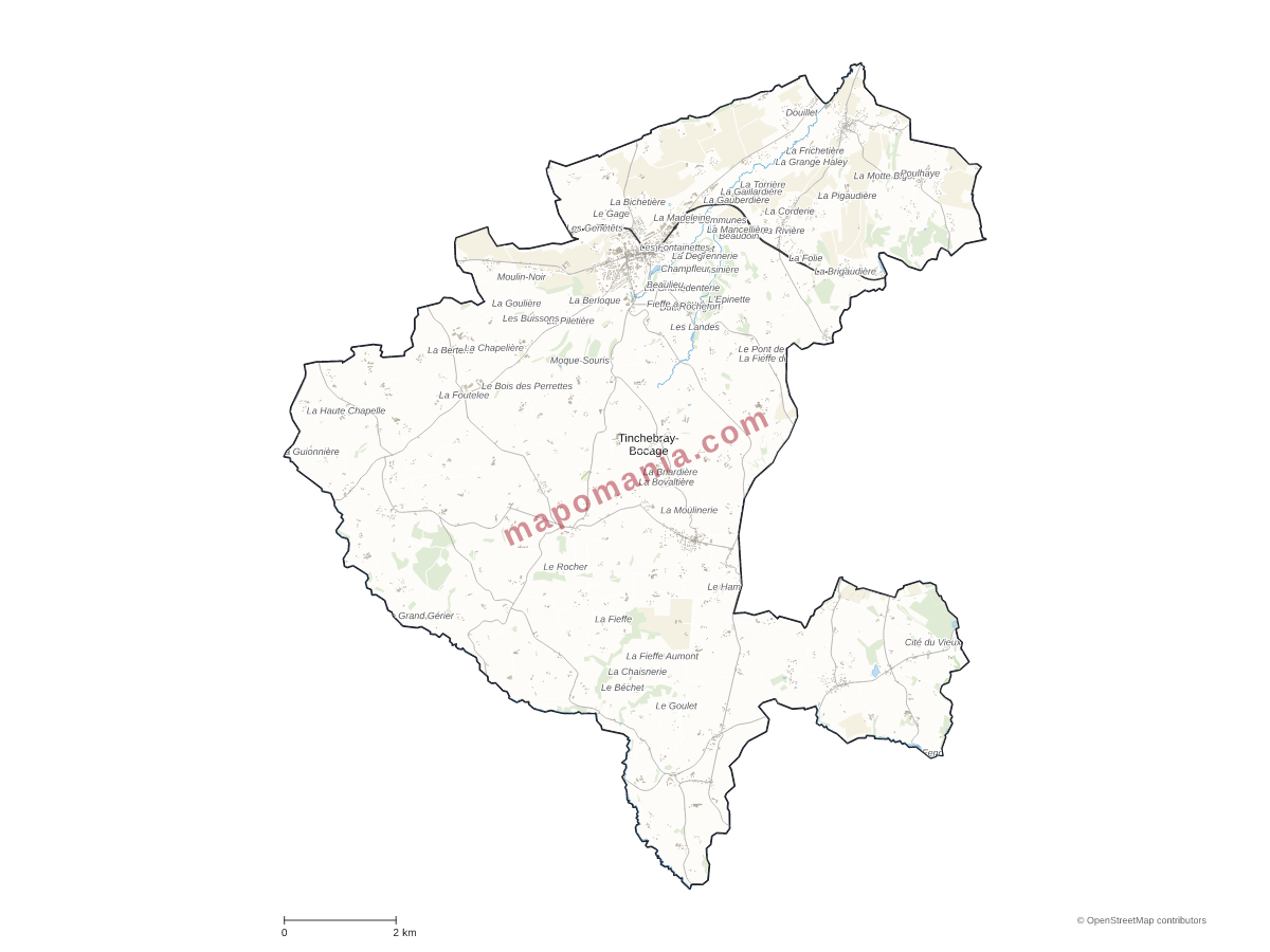 Carte de Tinchebray-Bocage à personnaliser