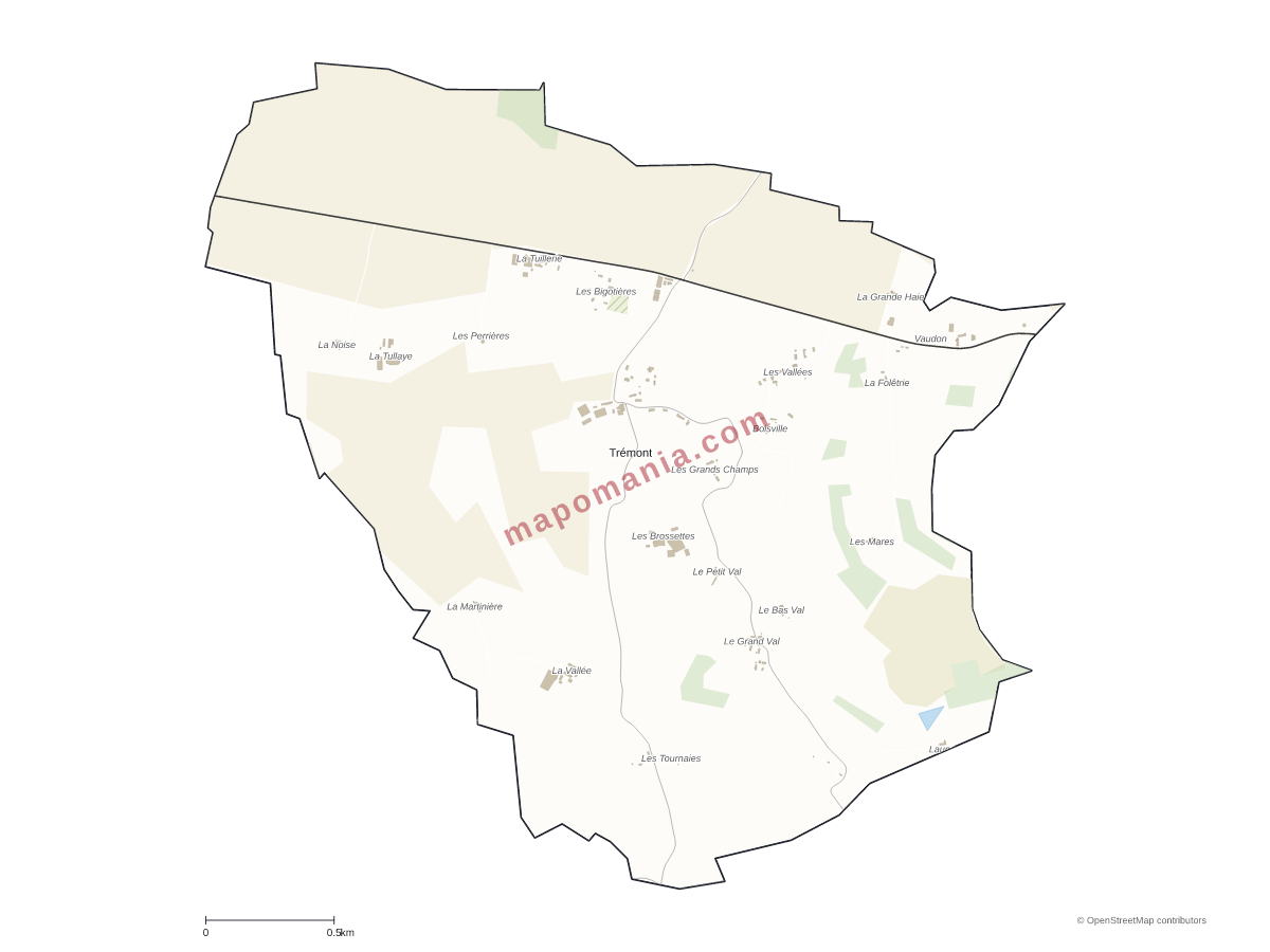 Carte de Trémont à personnaliser