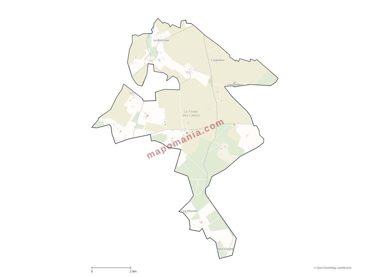 Carte de La Trinité-des-Laitiers à personnaliser