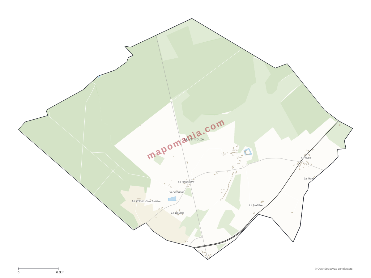 Carte de La Ventrouze à personnaliser