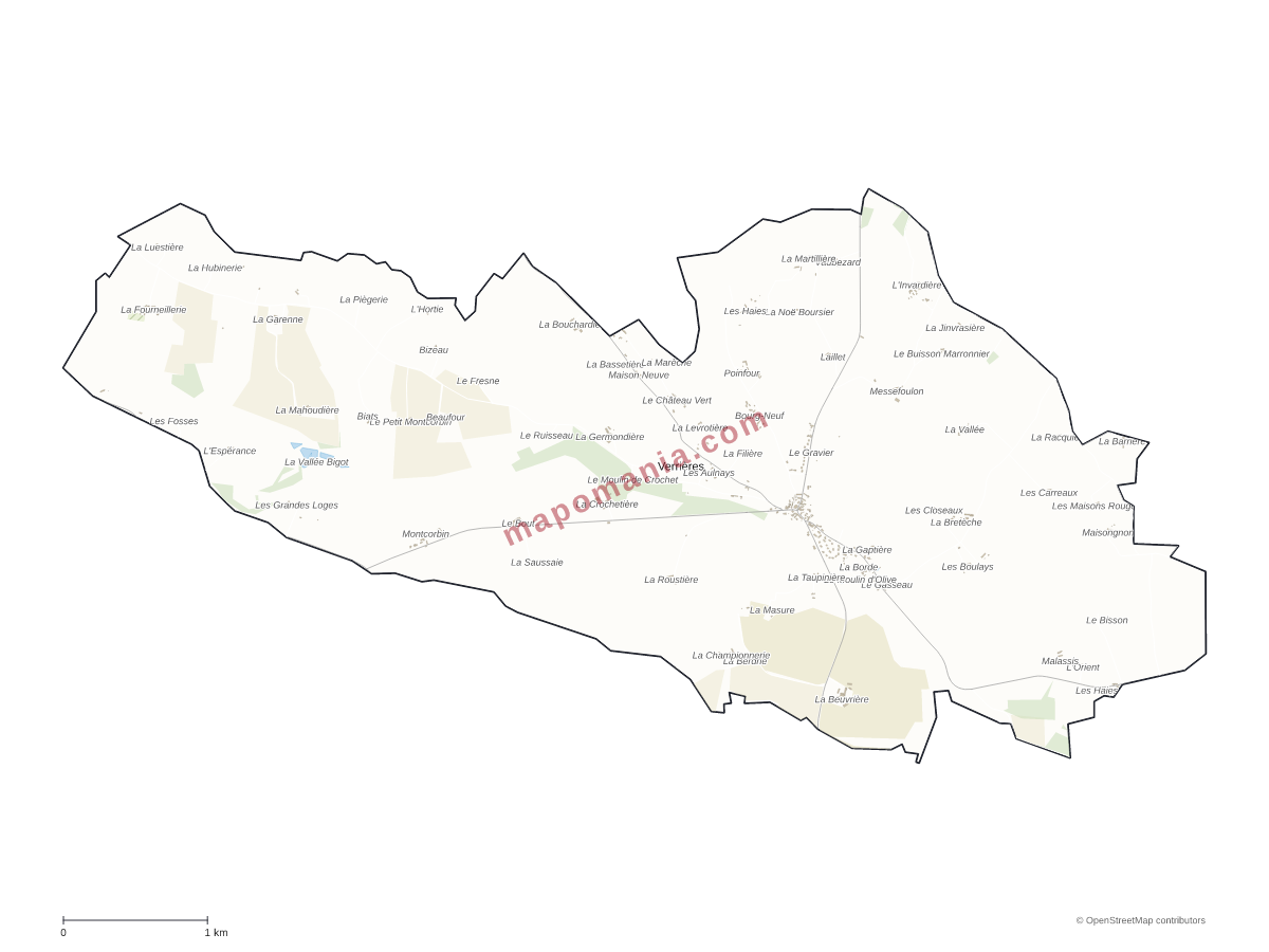 Carte de Verrières à personnaliser