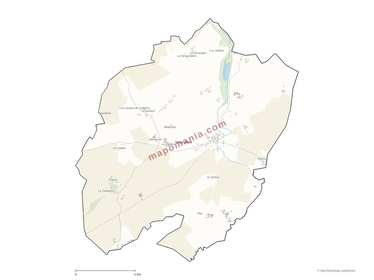 Carte de Vieux-Pont à personnaliser