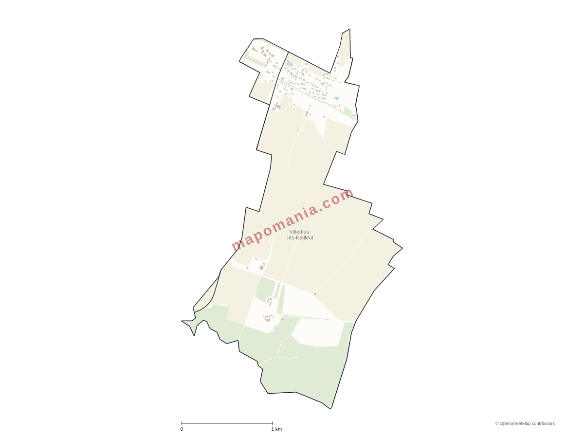 Carte de Villedieu-lès-Bailleul à personnaliser