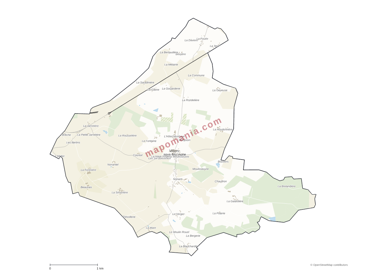 Carte de Villiers-sous-Mortagne à personnaliser