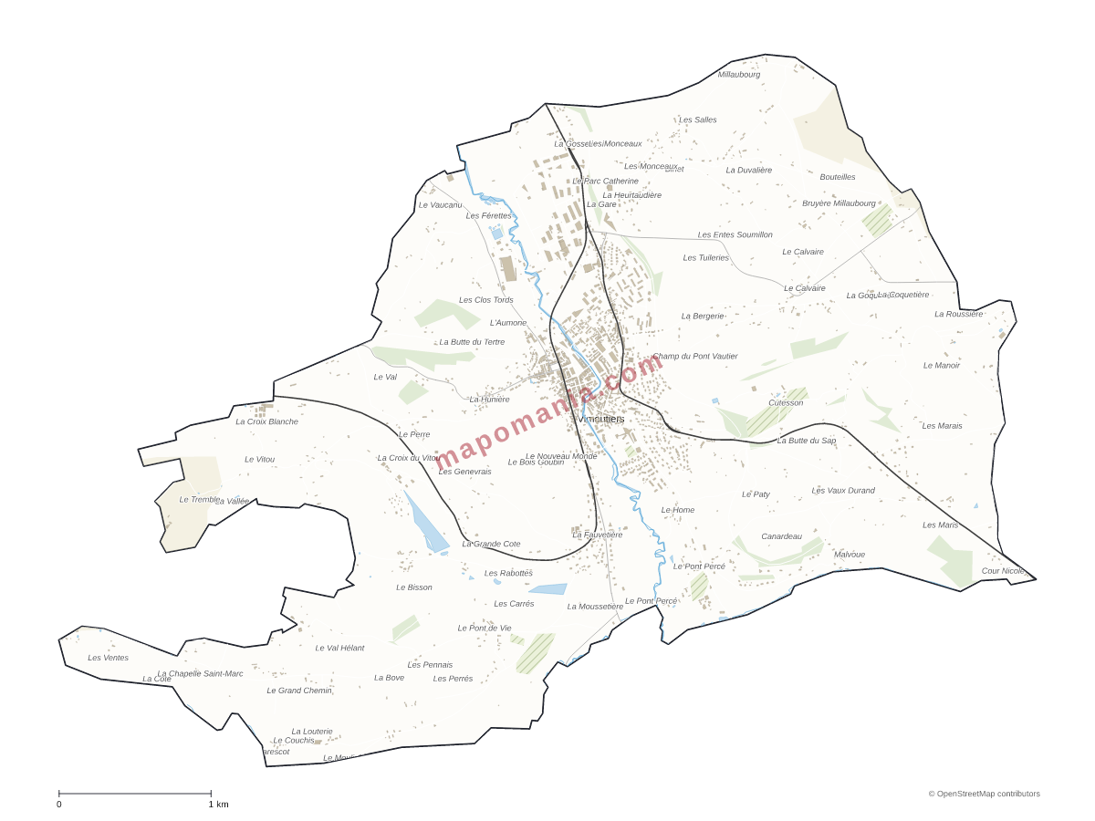 Carte de Vimoutiers à personnaliser