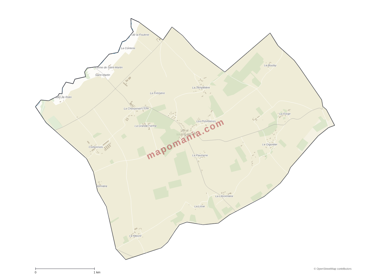 Carte de Vitrai-sous-Laigle à personnaliser