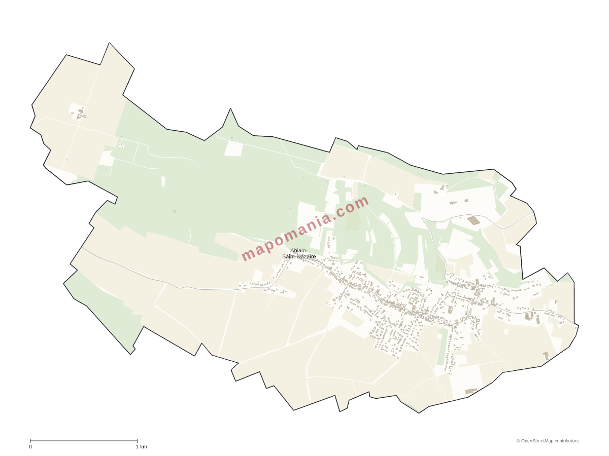 Carte de Ablain-Saint-Nazaire à personnaliser
