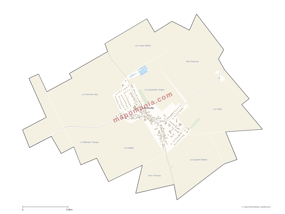Carte de Acheville à personnaliser