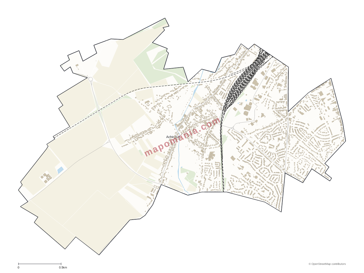 Carte de Achicourt à personnaliser