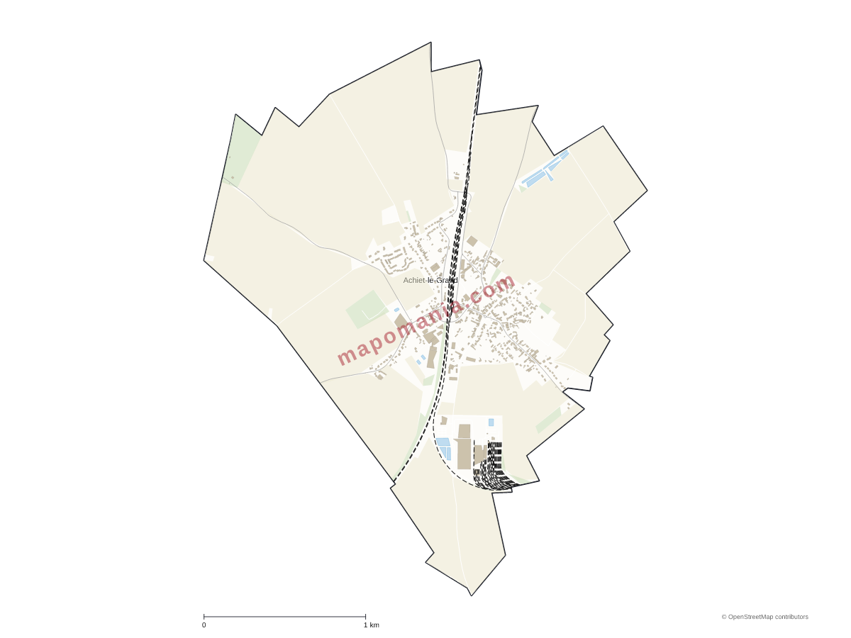 Carte de Achiet-le-Grand à personnaliser