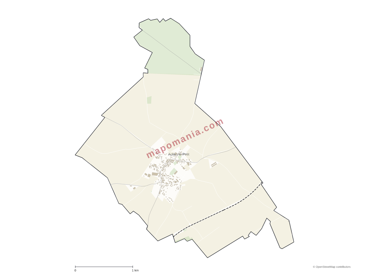 Carte de Achiet-le-Petit à personnaliser