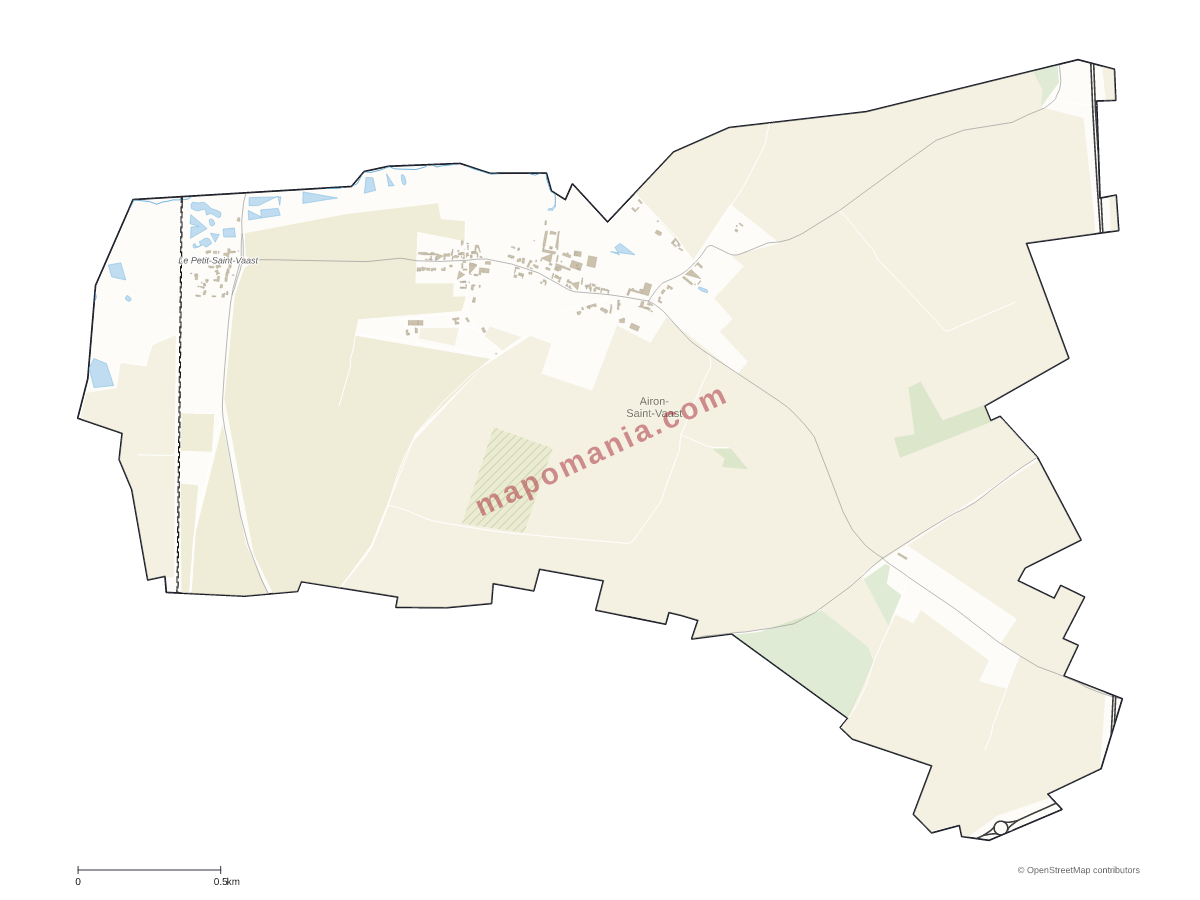 Carte de Airon-Saint-Vaast à personnaliser