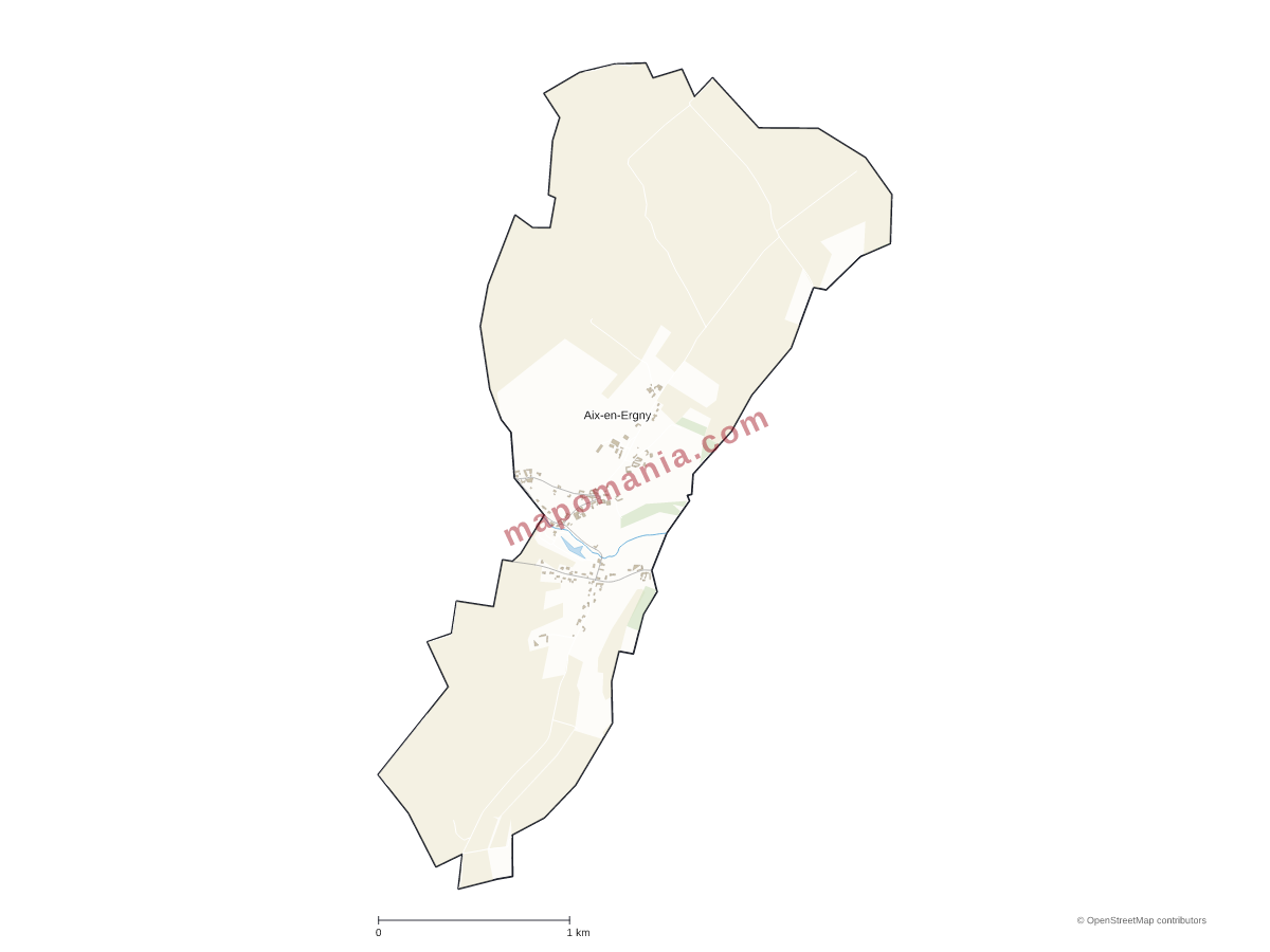 Carte de Aix-en-Ergny à personnaliser
