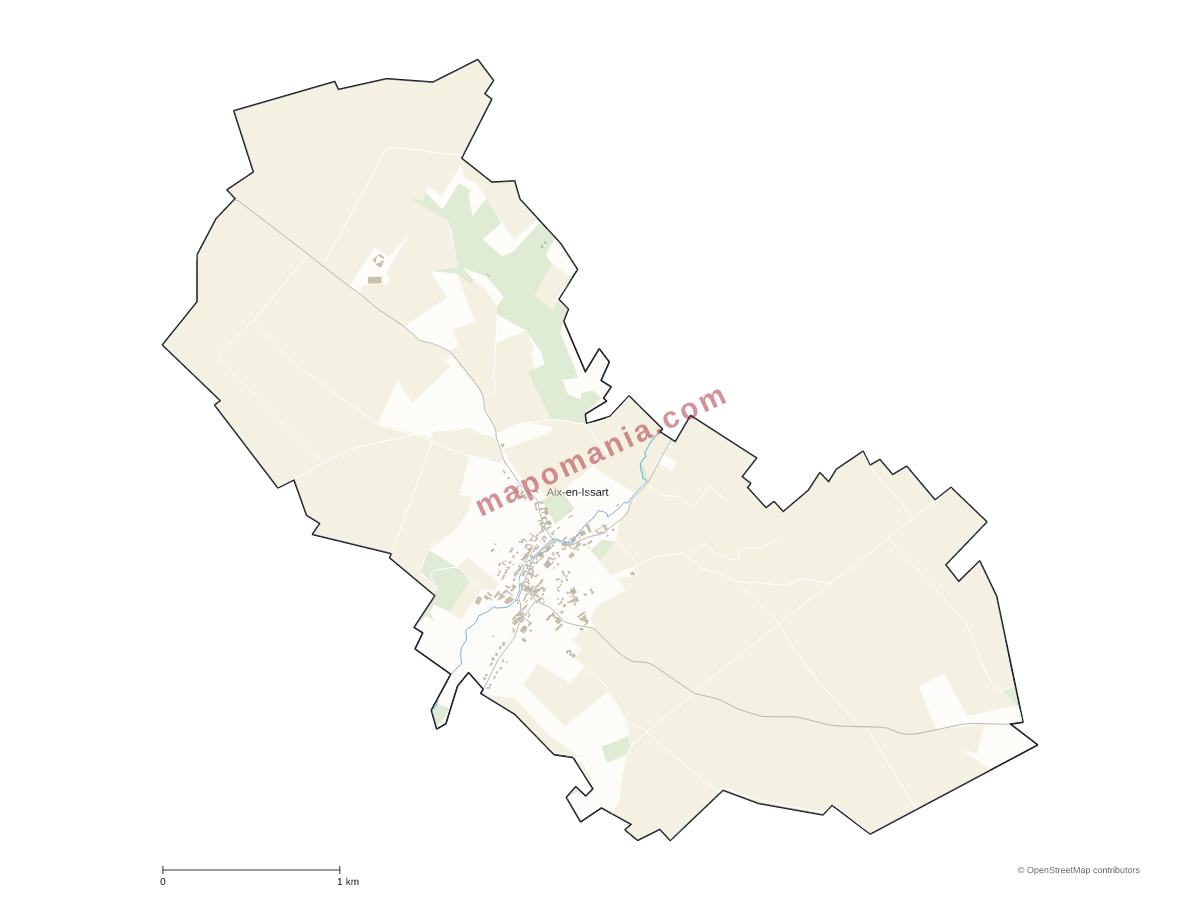 Carte de Aix-en-Issart à personnaliser