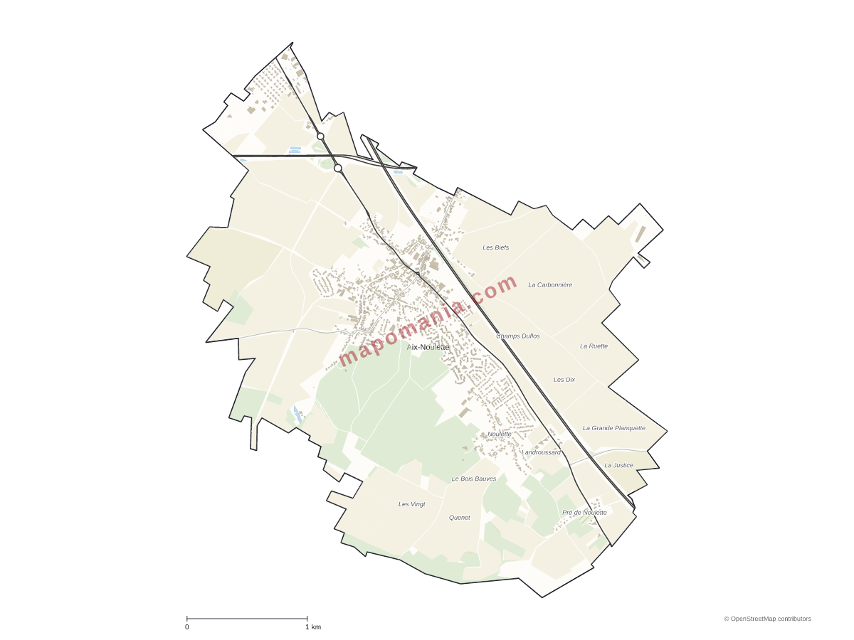 Carte de Aix-Noulette à personnaliser