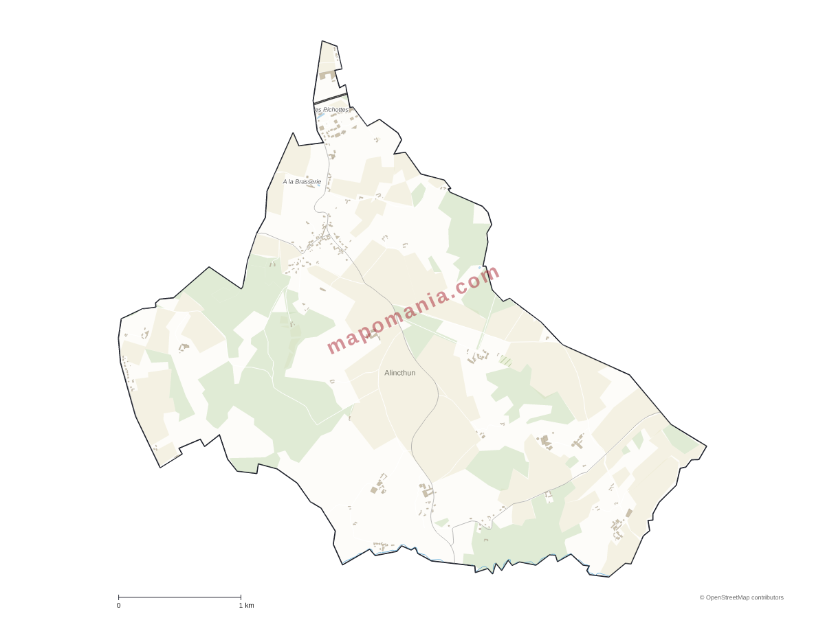 Carte de Alincthun à personnaliser