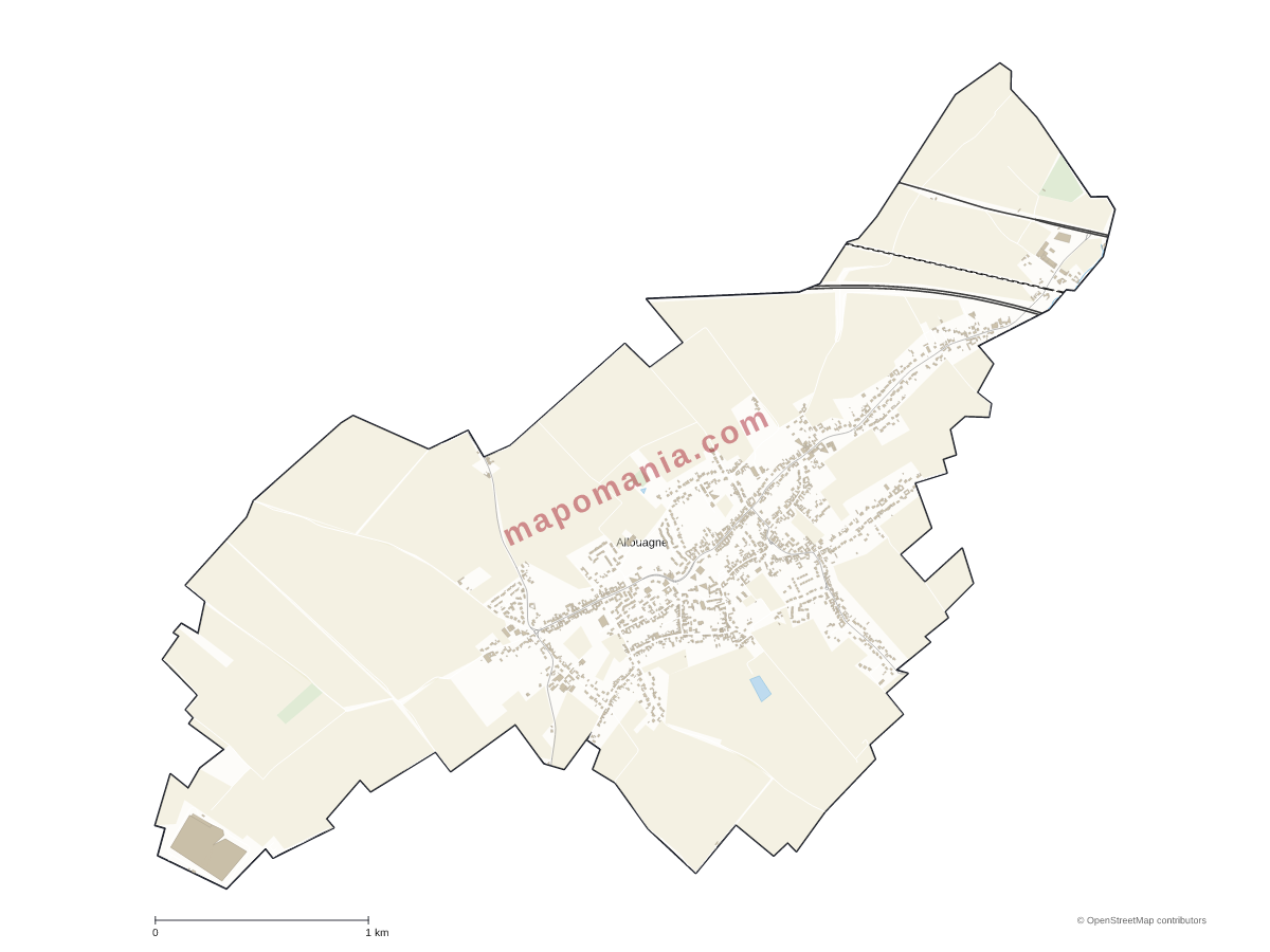Carte de Allouagne à personnaliser