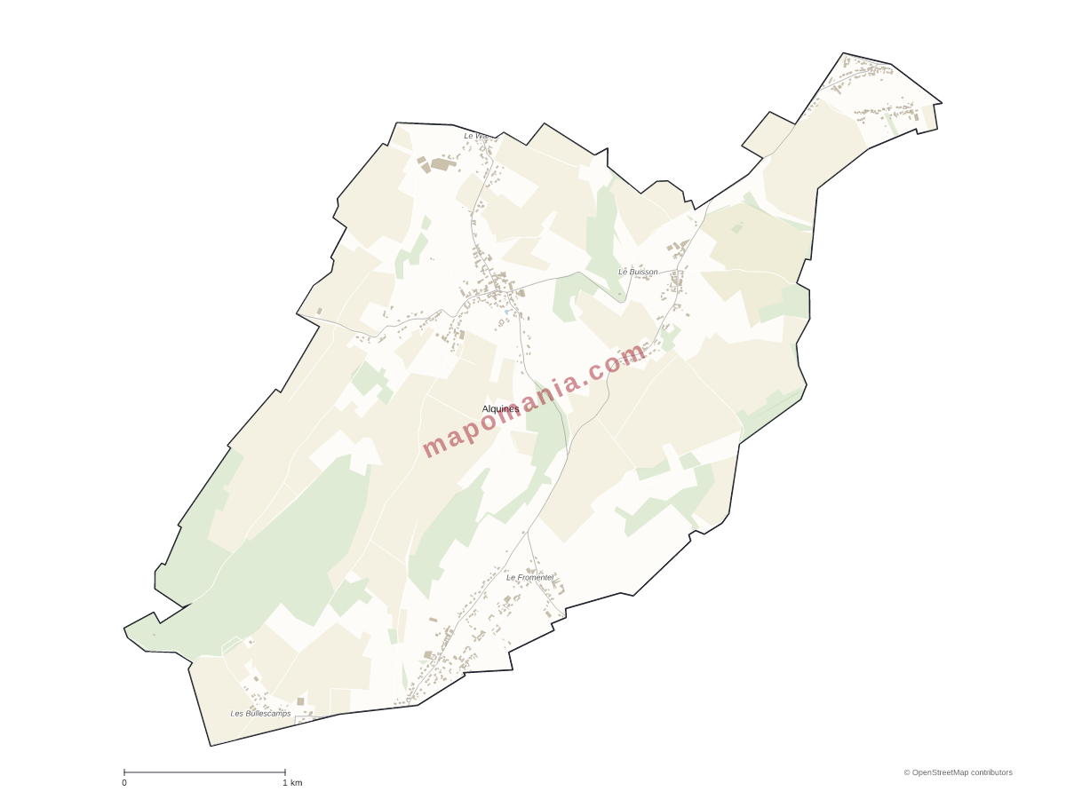 Carte de Alquines à personnaliser
