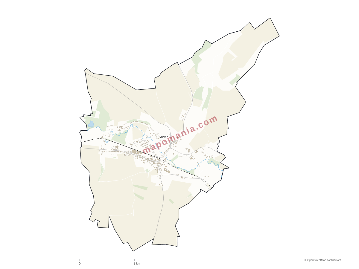 Carte de Anvin à personnaliser