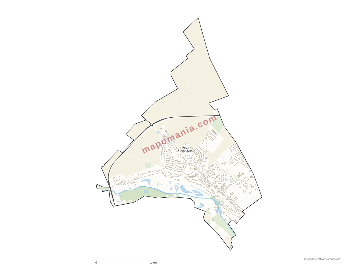 Carte de Anzin-Saint-Aubin à personnaliser