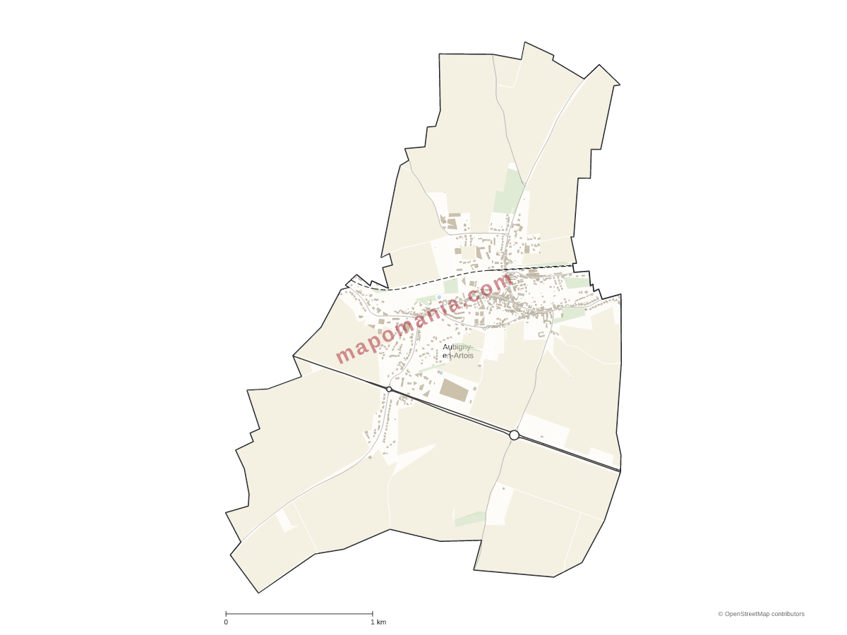 Carte de Aubigny-en-Artois à personnaliser