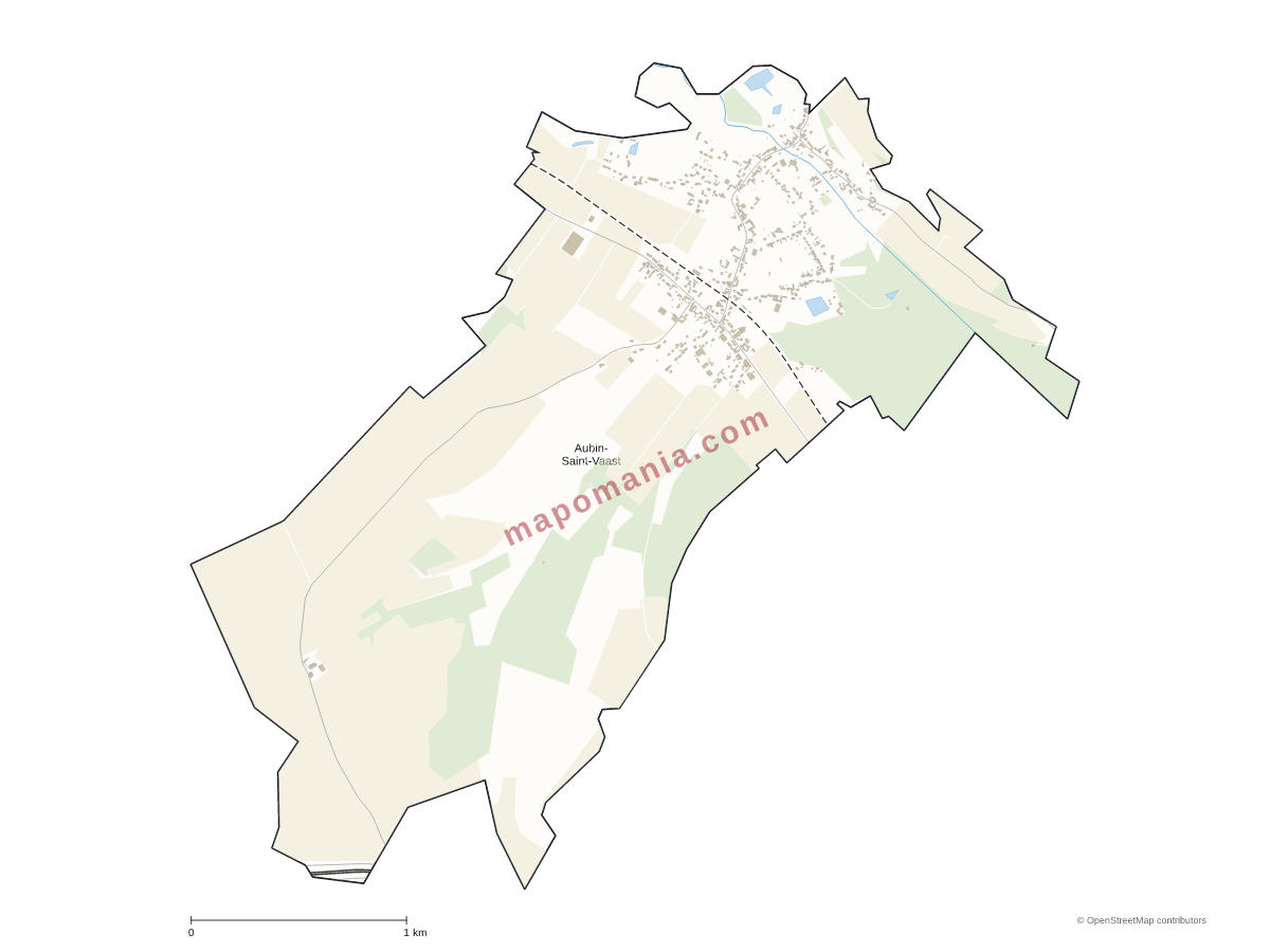 Carte de Aubin-Saint-Vaast à personnaliser