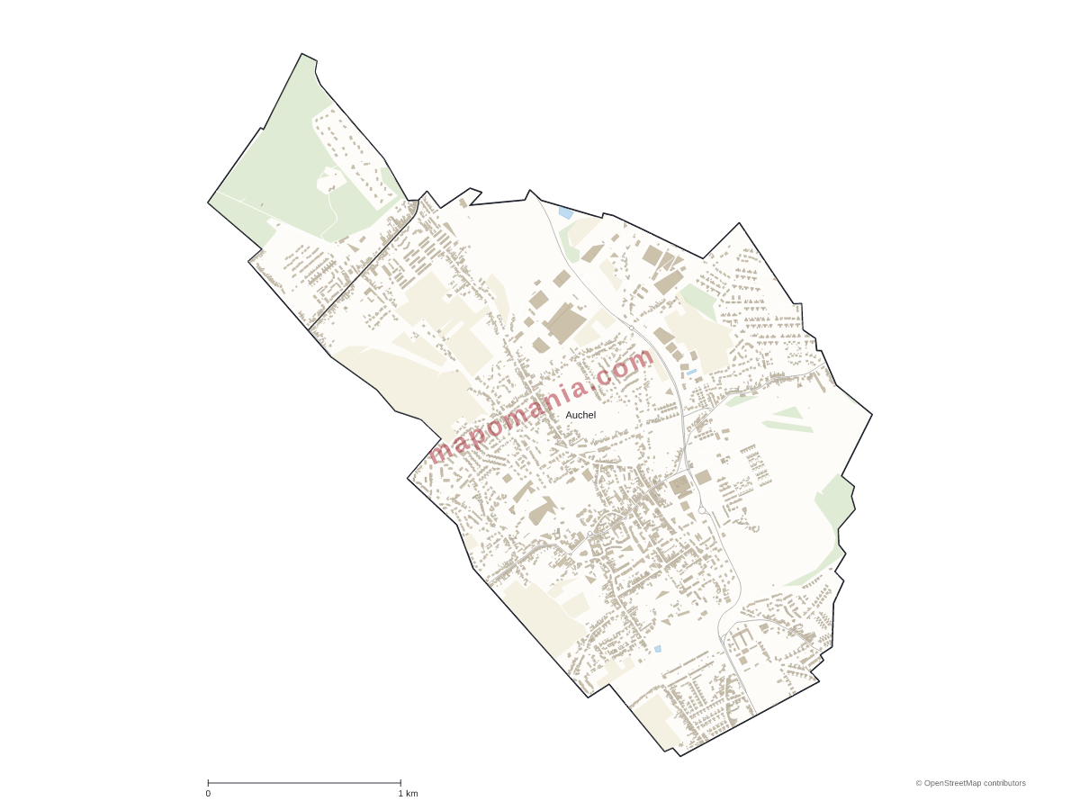 Carte de Auchel à personnaliser