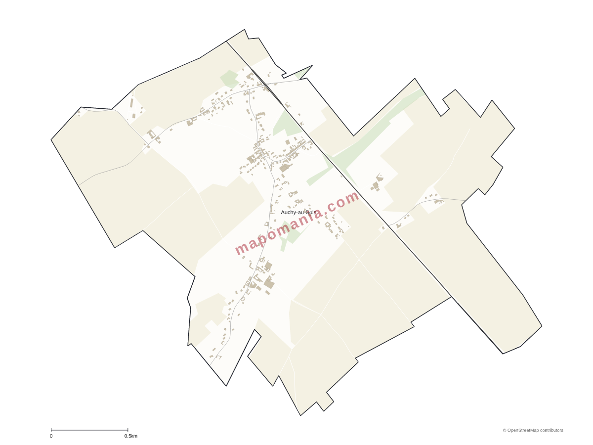Carte de Auchy-au-Bois à personnaliser
