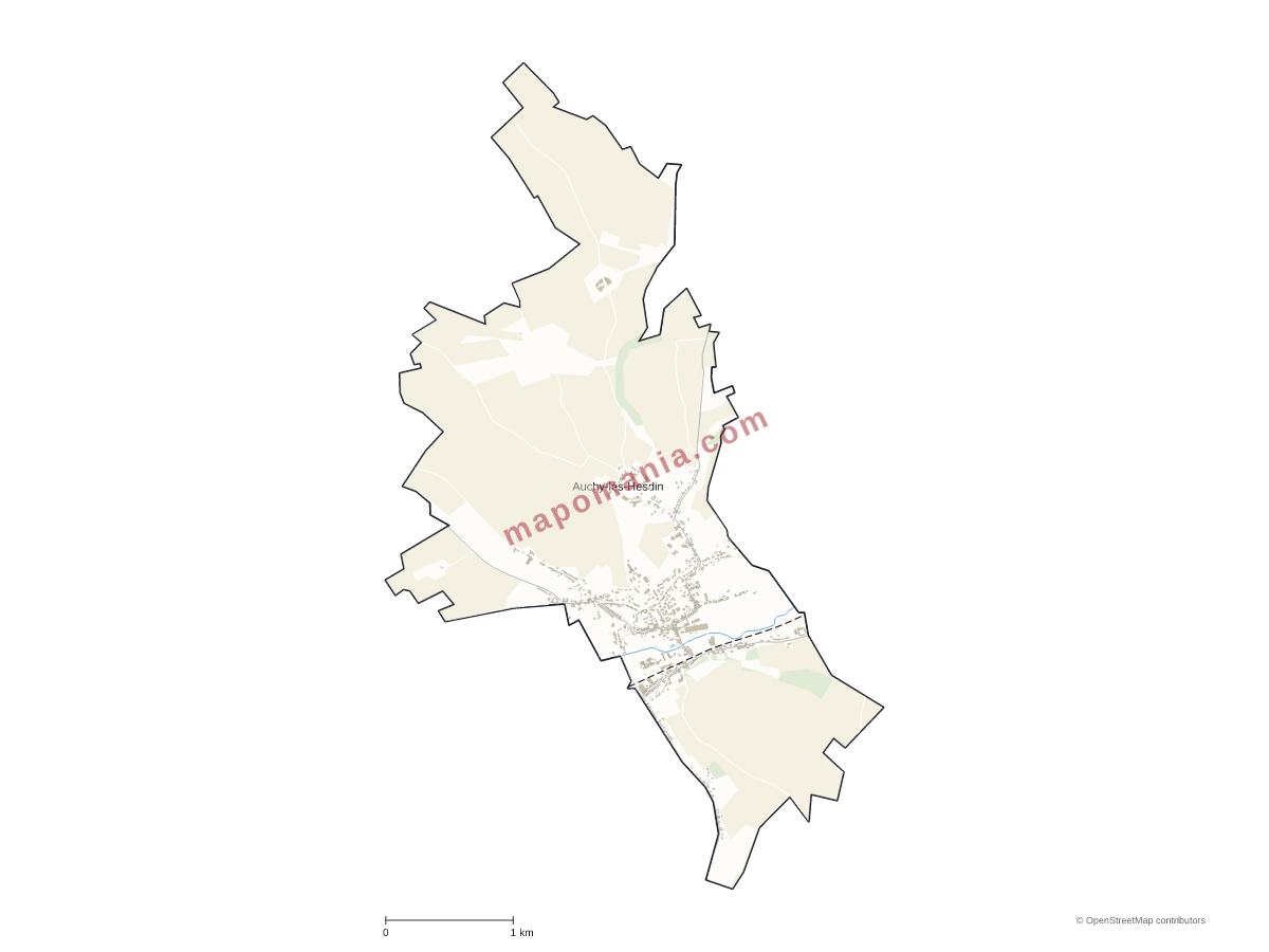 Carte de Auchy-lès-Hesdin à personnaliser