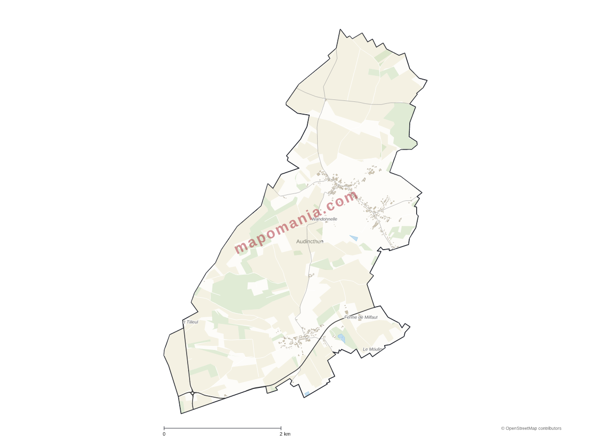 Carte de Audincthun à personnaliser