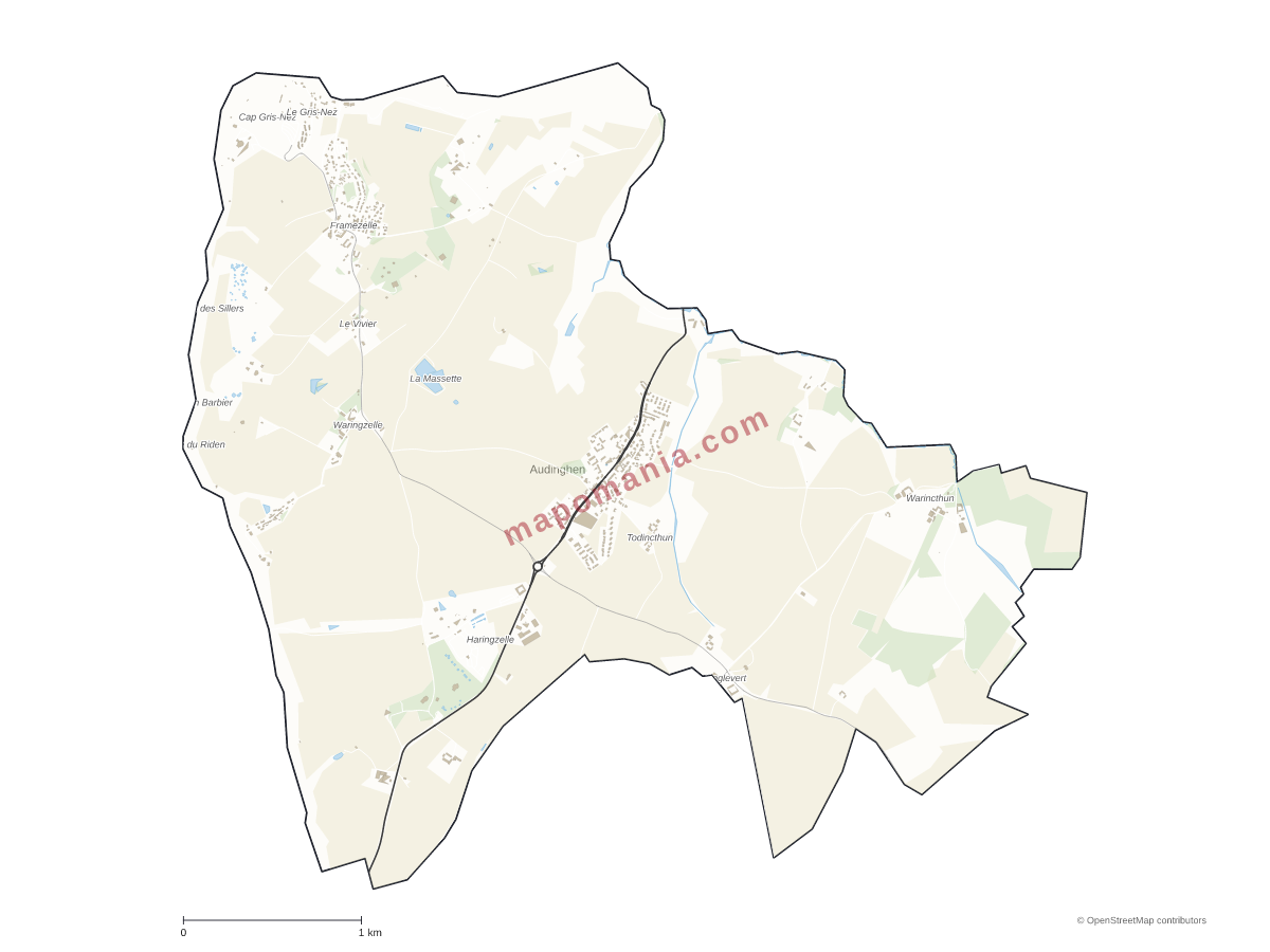 Carte de Audinghen à personnaliser