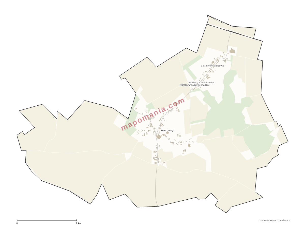 Carte de Averdoingt à personnaliser