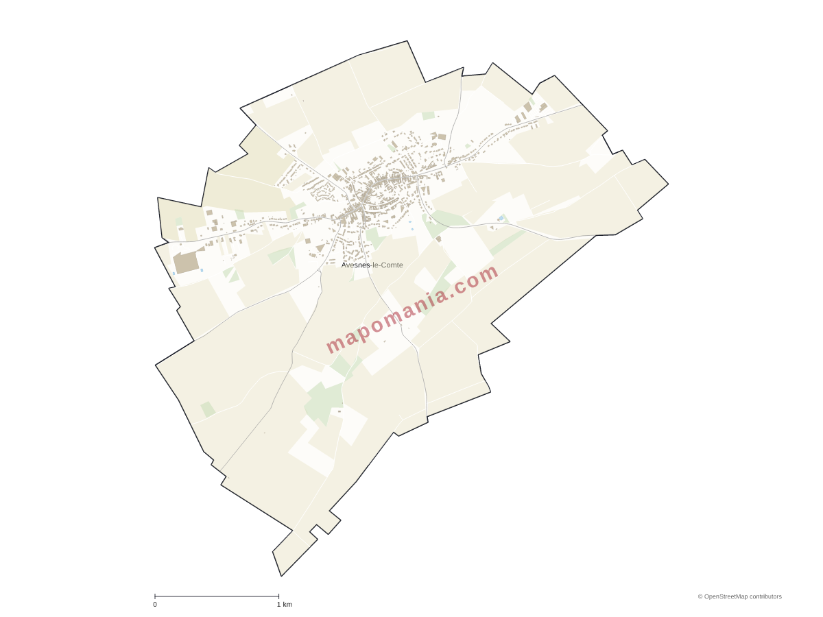 Carte de Avesnes-le-Comte à personnaliser