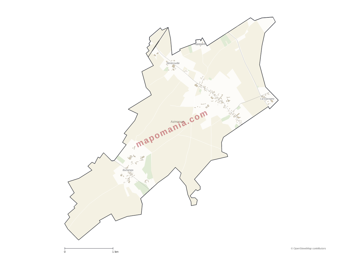 Carte de Azincourt à personnaliser