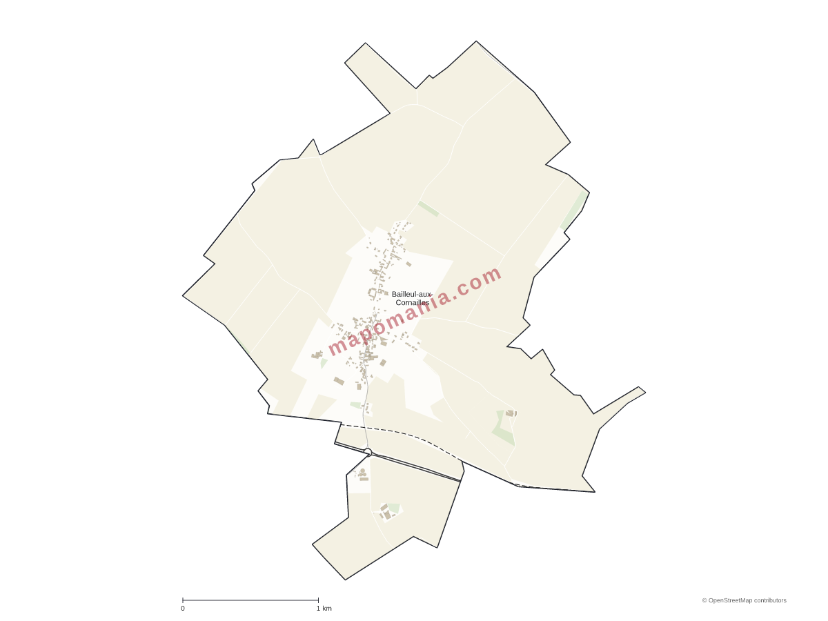 Carte de Bailleul-aux-Cornailles à personnaliser