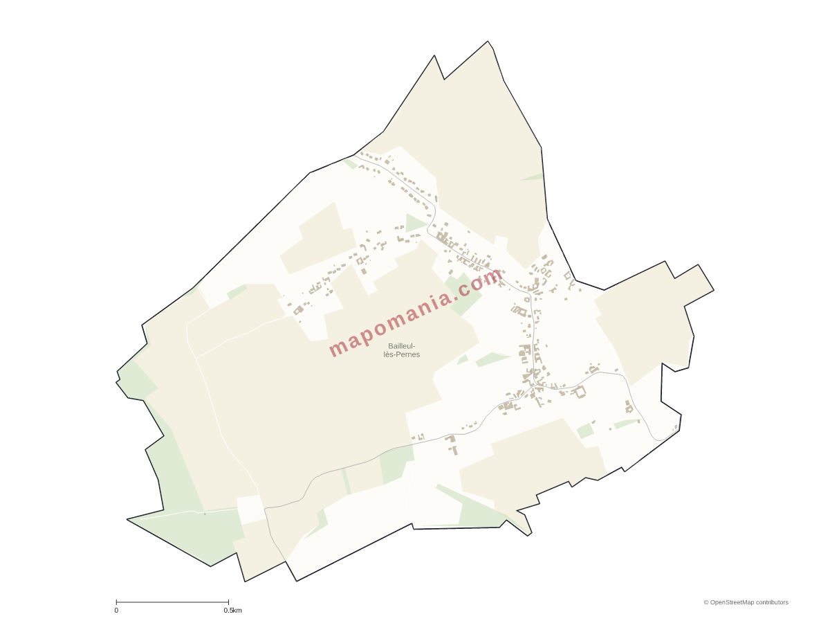 Carte de Bailleul-lès-Pernes à personnaliser