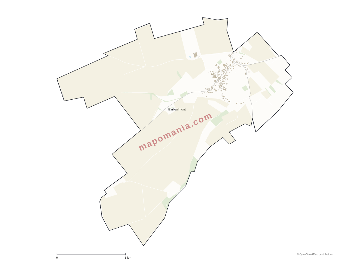 Carte de Bailleulmont à personnaliser