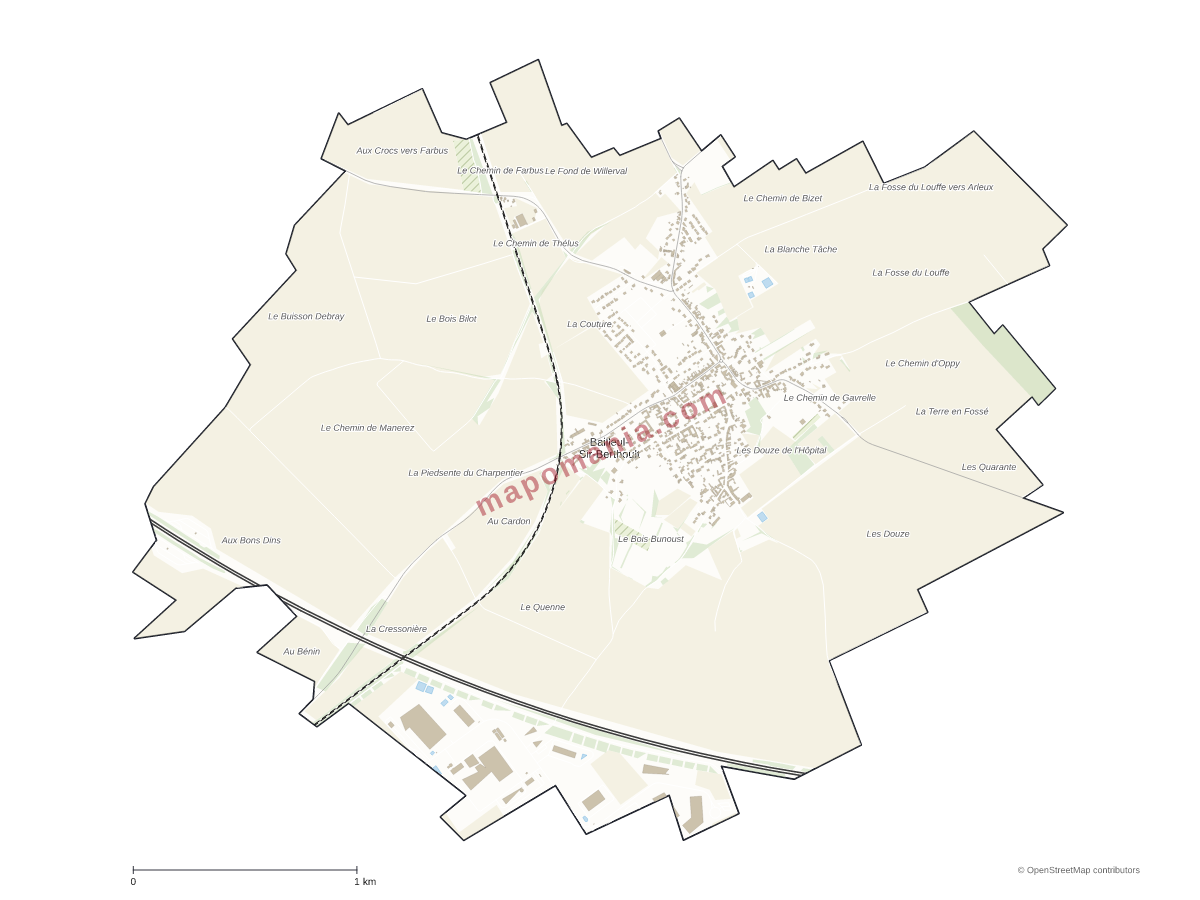 Carte de Bailleul-Sir-Berthoult à personnaliser