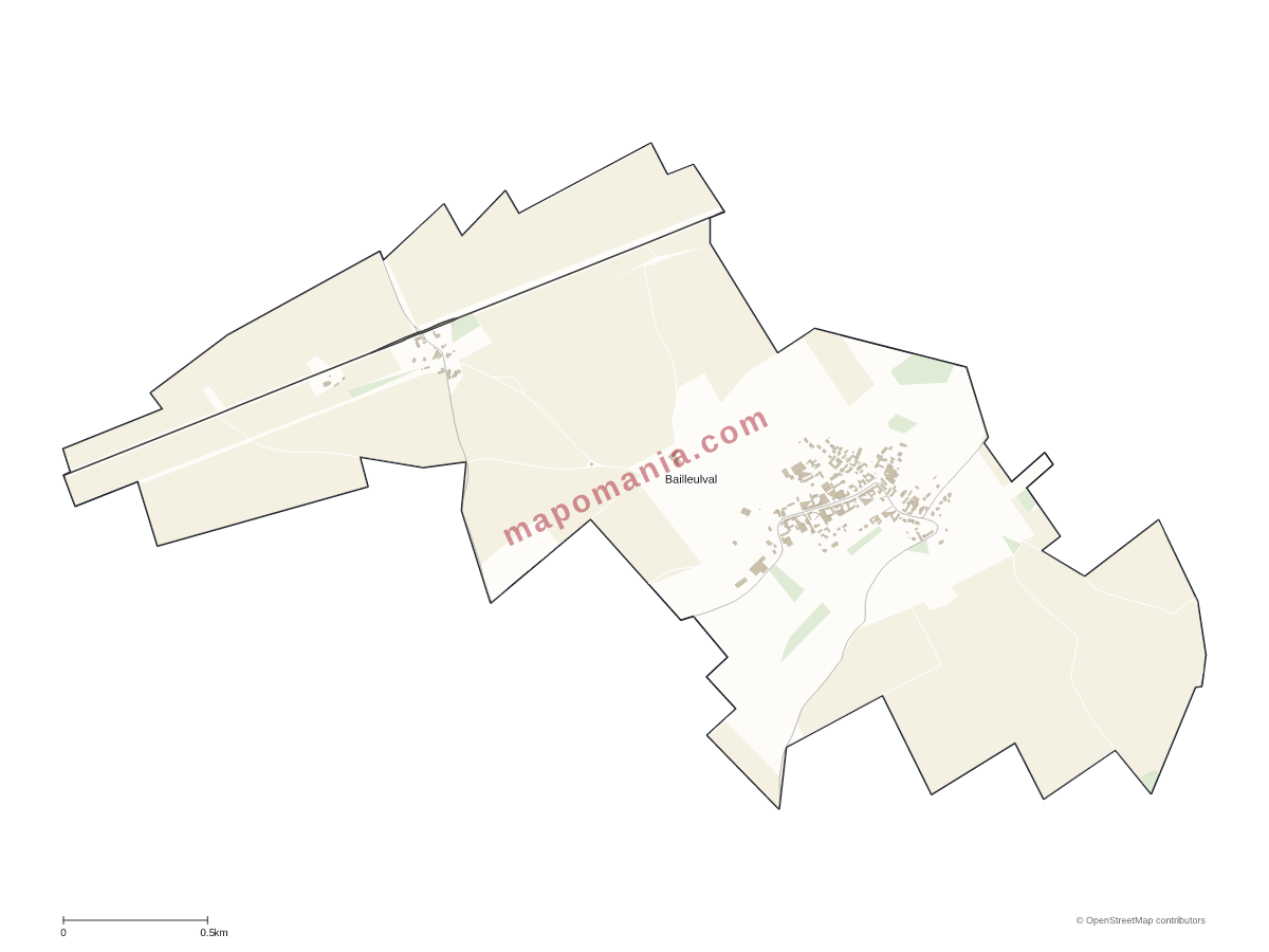Carte de Bailleulval à personnaliser