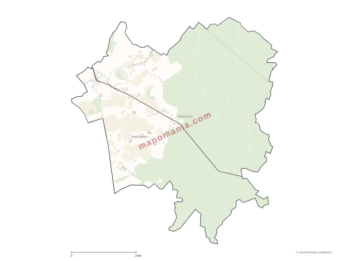 Carte de Baincthun à personnaliser