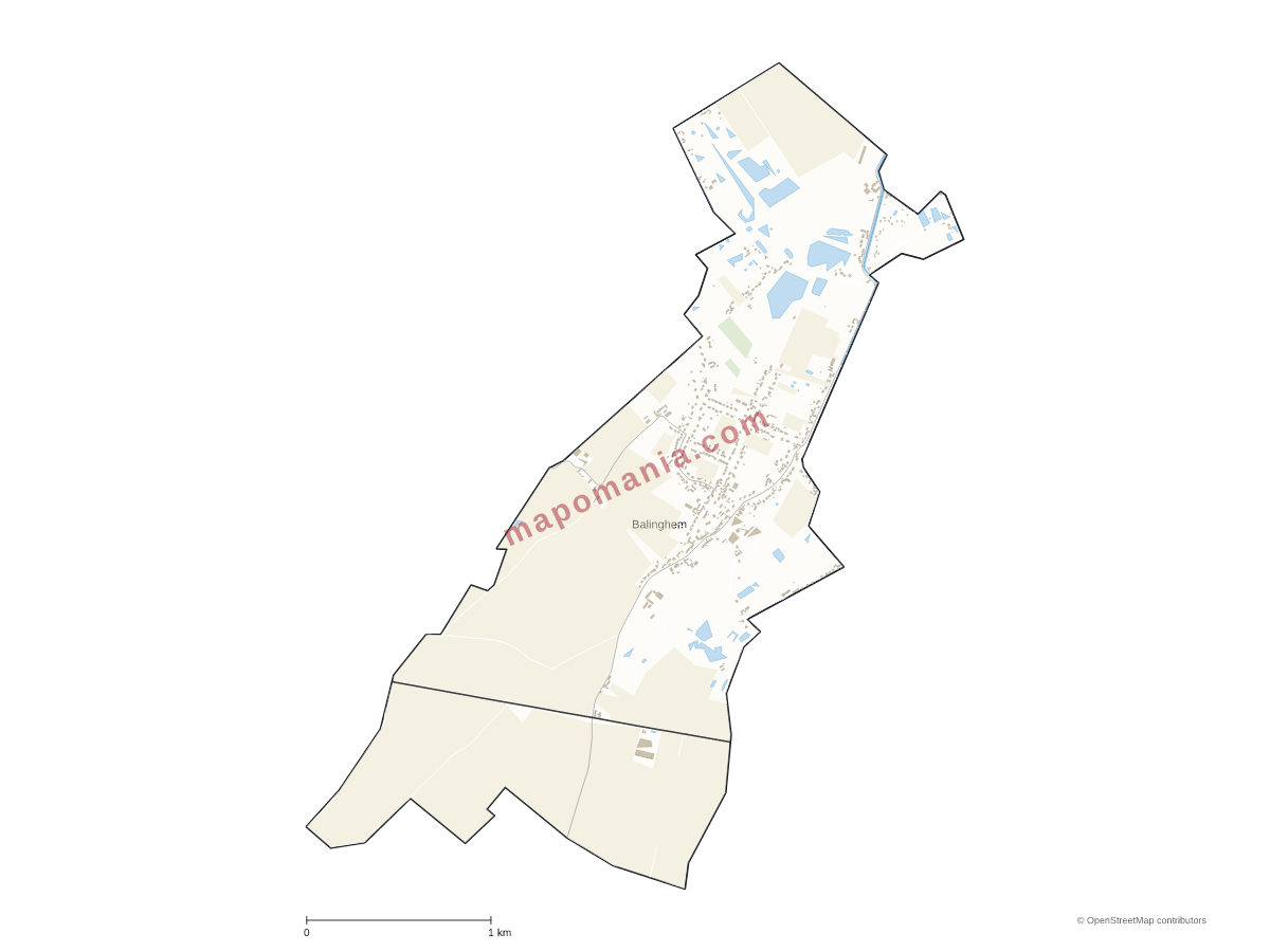 Carte de Balinghem à personnaliser