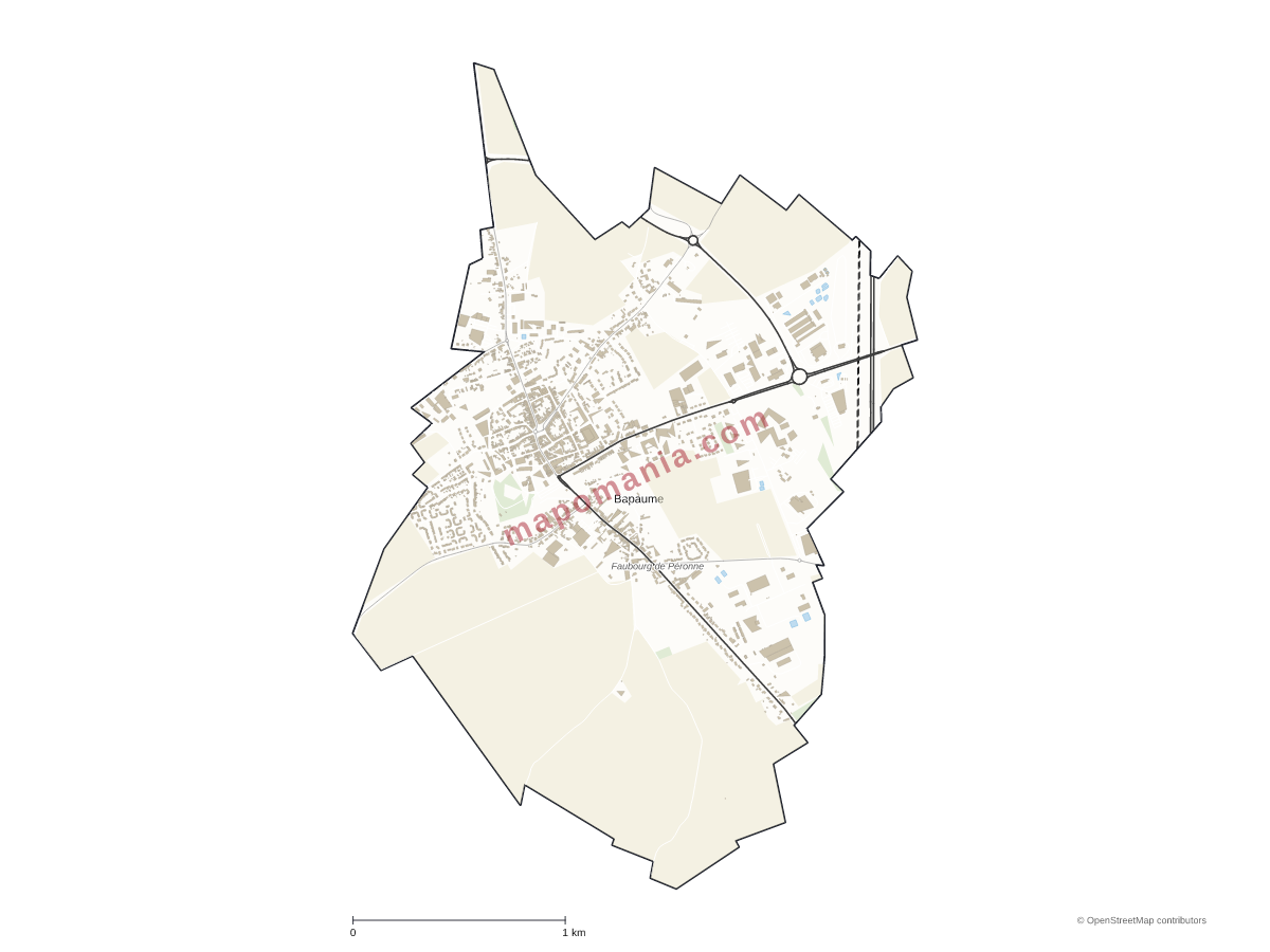 Carte de Bapaume à personnaliser