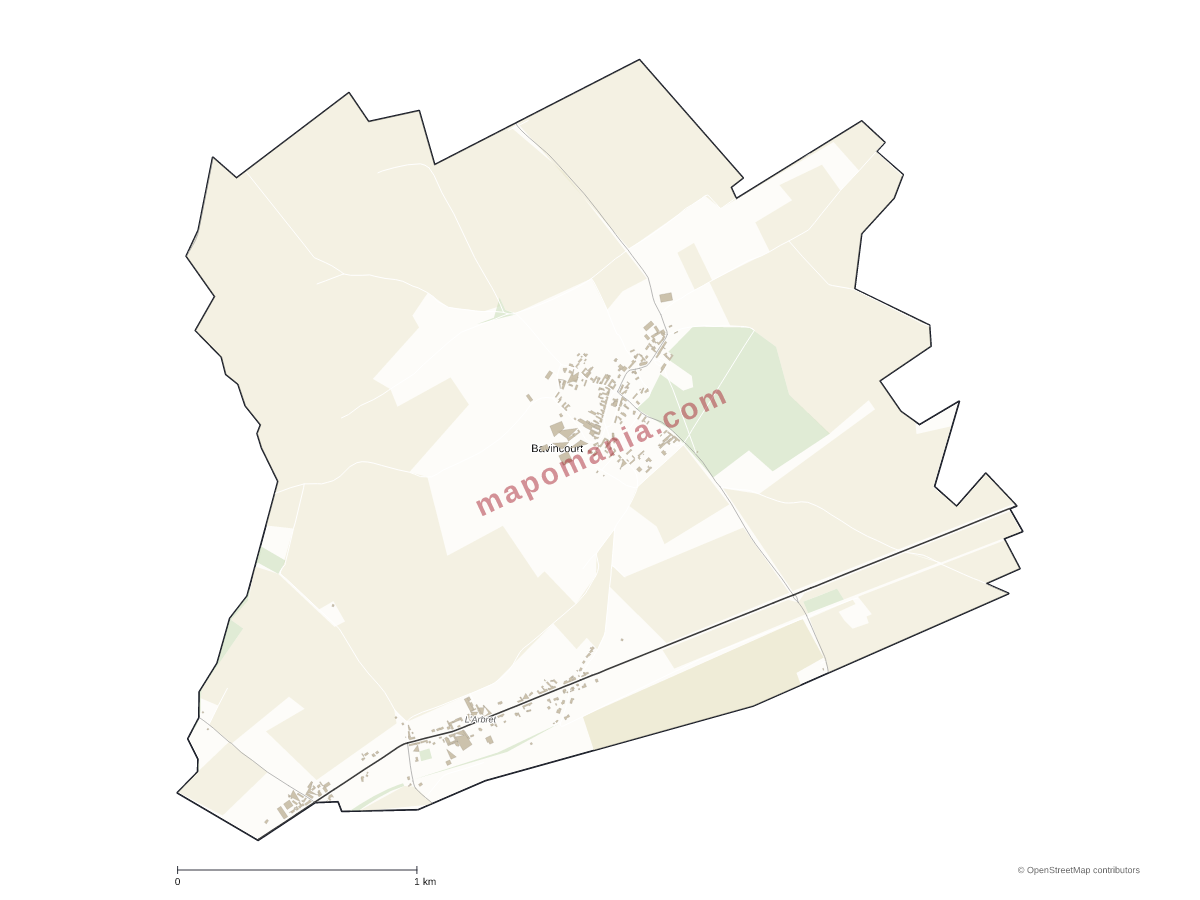 Carte de Bavincourt à personnaliser